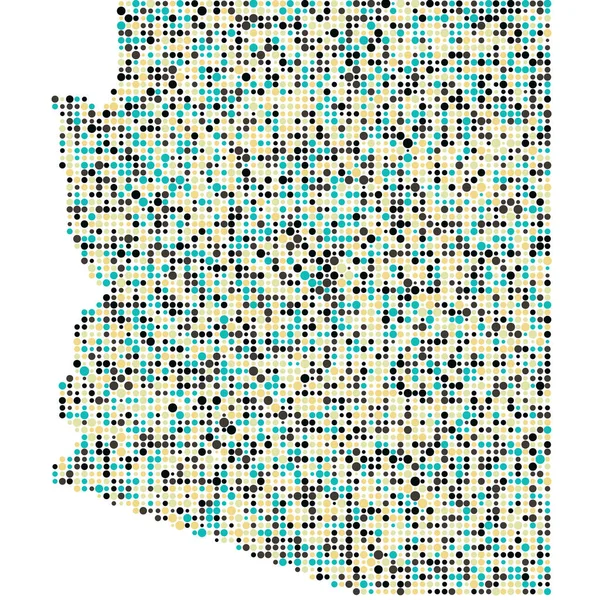 Arizona Silhouette Pixelated Minta Térkép Illusztráció — Stock Vector