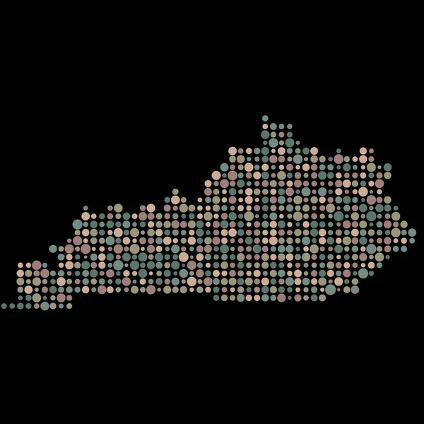 Kentucky Silhouette Verpixeltes Muster Kartenillustration — Stockvektor