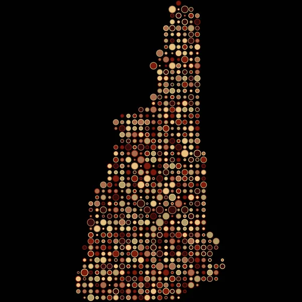 New Hampshire Silhouette Pixelated Pattering Map Ілюстрація — стоковий вектор