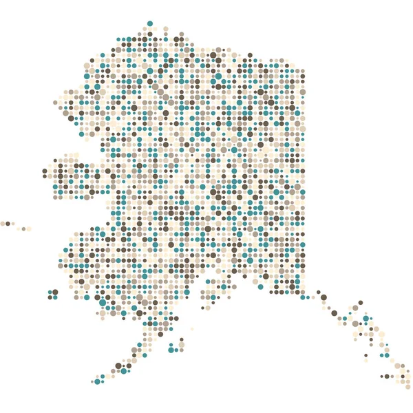 Alaska Silhouette Pixelated Mönster Karta Illustration — Stock vektor