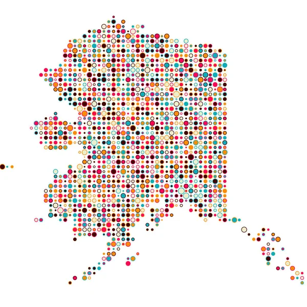 Alaska Silhouette Pixelated Pattern Map Illustration — Stock Vector