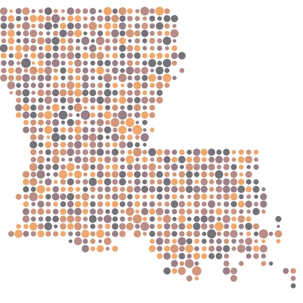 Louisiana Silhouette Pixelado Ilustração Mapa Padrão —  Vetores de Stock