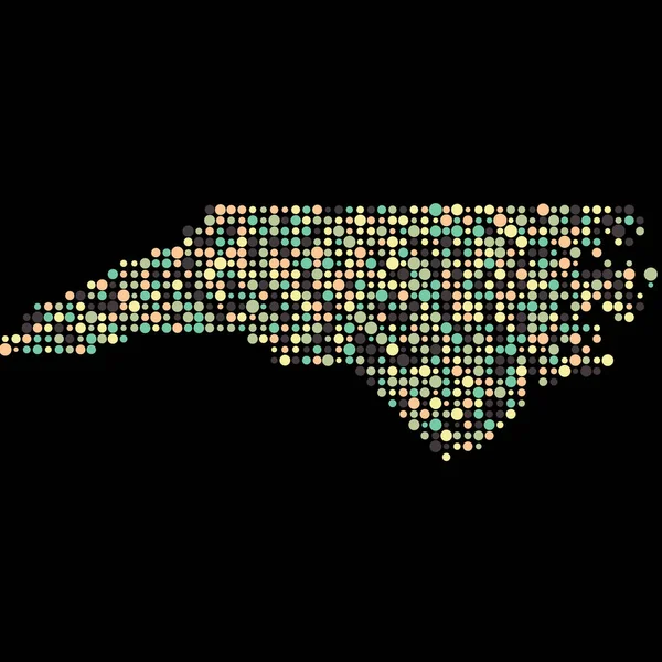 Severní Karolína Silueta Pixelated Pattern Map Illustration — Stockový vektor