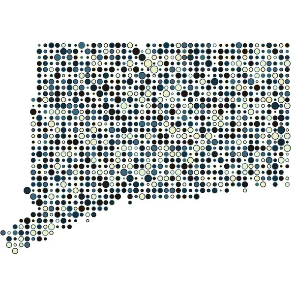 Connecticut Silhouette Pixelated Pattern Map Illustration — Stock Vector