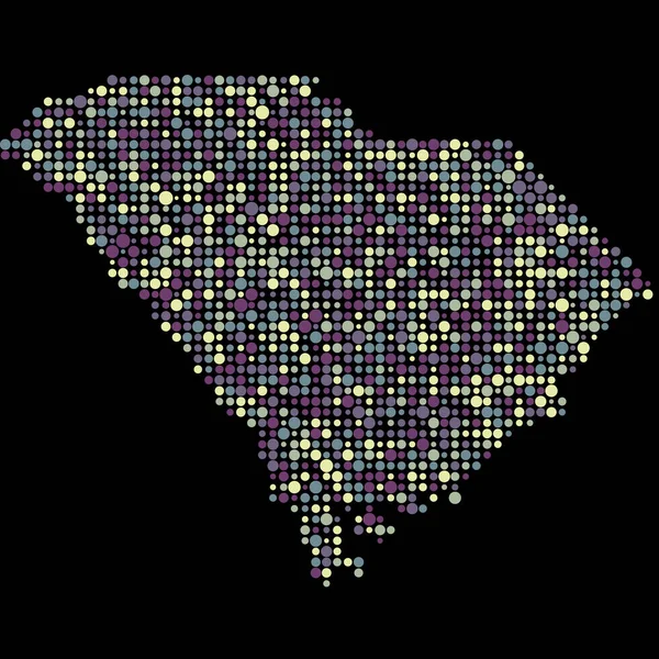 South Carolina Silhouette Pixelated Mönster Karta Illustration — Stock vektor