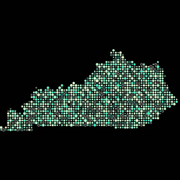 Kentucky Sylwetka Pixelated Wzór Mapa Ilustracja — Wektor stockowy