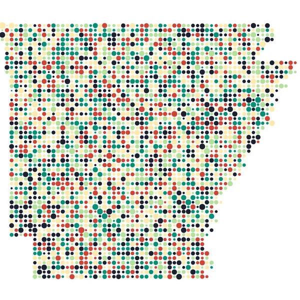 Arkansas Silhouette Pixelado Ilustração Mapa Padrão —  Vetores de Stock