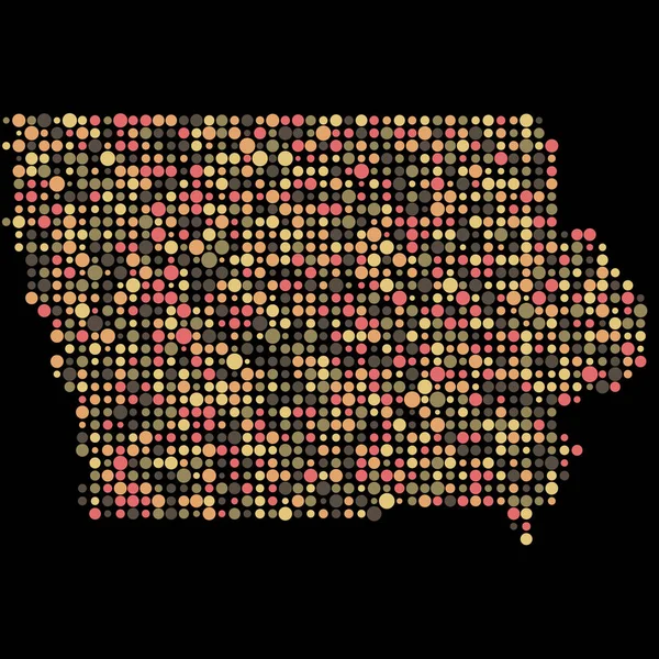 Iowa Silhouet Gepixelde Patroon Kaart Illustratie — Stockvector