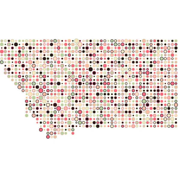 Montana Silhouette Pixelated Mönster Karta Illustration — Stock vektor