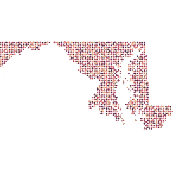 Maryland Silhouette Pixelated Modello Mappa Illustrazione — Vettoriale Stock