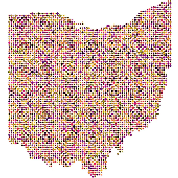 Ohio Silhouette Pixelated Patrón Mapa Ilustración — Archivo Imágenes Vectoriales