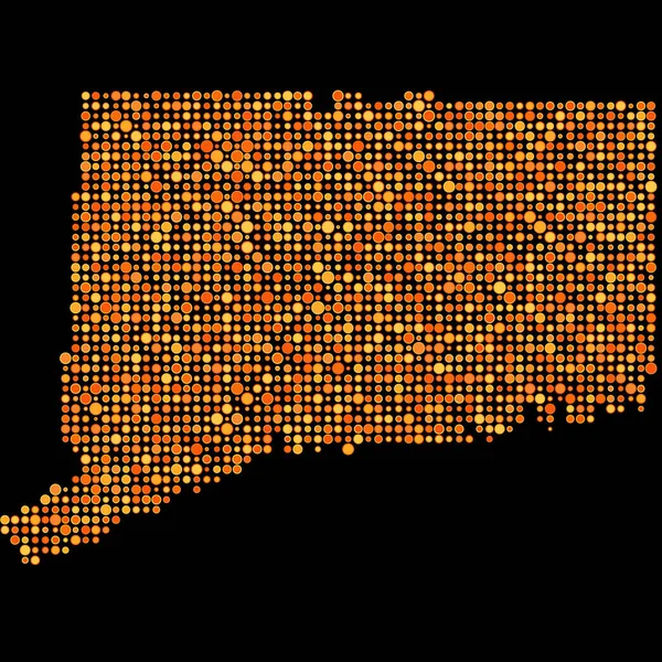 Connecticut Silhouette Verpixeltes Muster Kartenillustration — Stockvektor