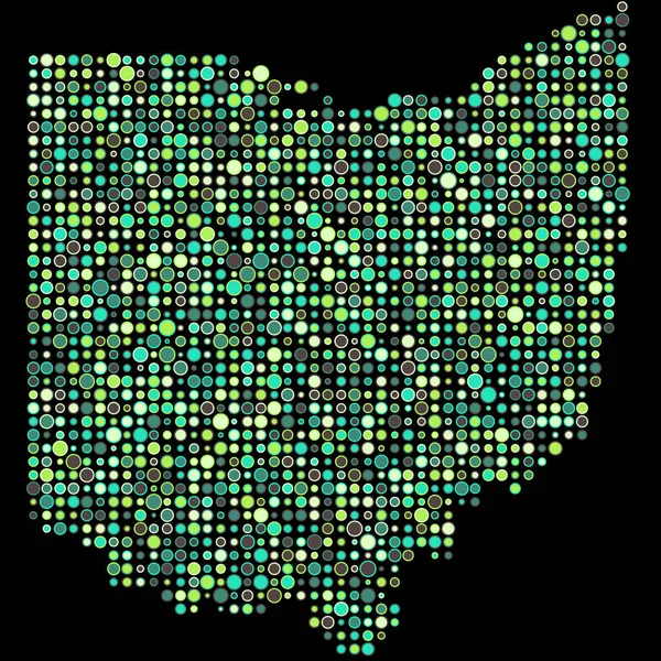 Ohio Silhouette Pixelated Patrón Mapa Ilustración — Vector de stock