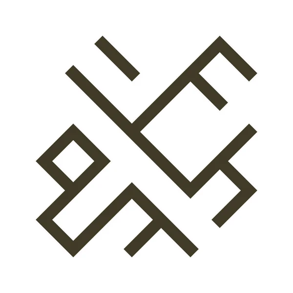 Asemic Glyph Writing Hieroglyph Imitation Abstract Illustration — ストックベクタ