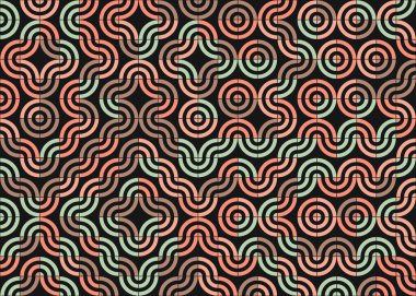 Soyut Geometrik Desen üretken hesaplama sanatı çizimi