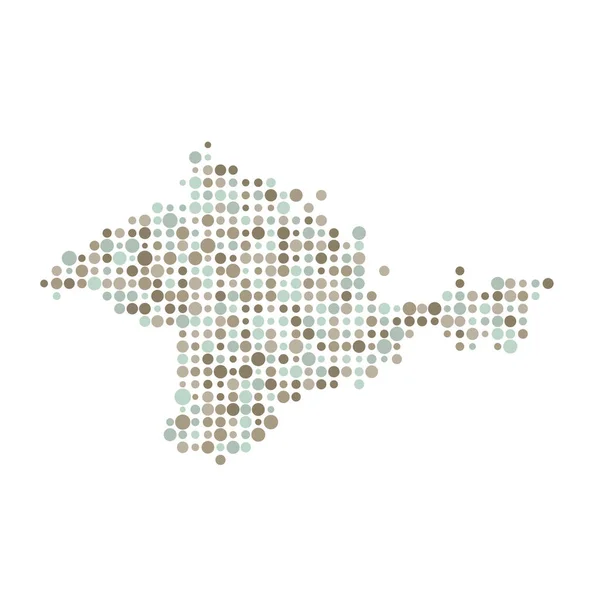 Krim Silhouet Pixelated Patroon Kaart Illustratie — Stockvector