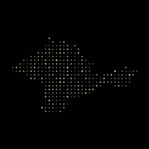 Crimea Silhouette Pixelated Mönster Karta Illustration — Stock vektor