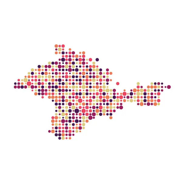 Crimeia Silhueta Pixelado Ilustração Mapa Padrão — Vetor de Stock