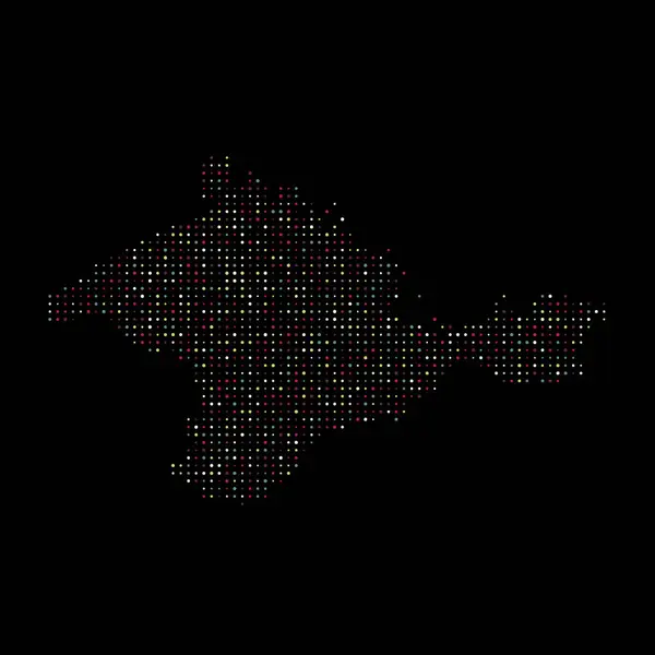 Crimea Sylwetka Pixelated Wzór Mapa Ilustracja — Wektor stockowy