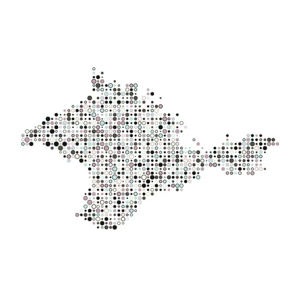 Krim Silhouette Verpixeltes Muster Kartenillustration — Stockvektor