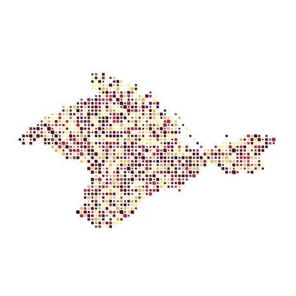 Крымский Силуэт Пикселированная Карта Рисунка — стоковый вектор