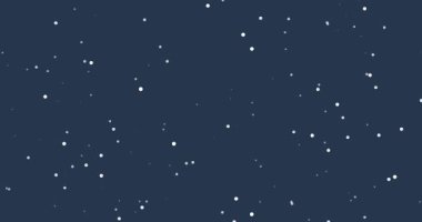 Koyu mavi arkaplanda kar parçacıkları animasyonu, 4K hareket grafikleri.