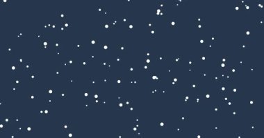 Koyu mavi arkaplanda kar parçacıkları animasyonu, 4K hareket grafikleri.