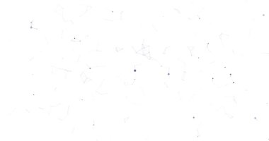 Beyaz arkaplan üzerinde geometrik şekiller oluşturan çizgilerle bağlı mor noktaların animasyonu