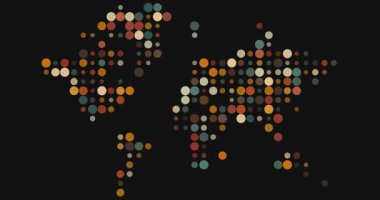 Canlandırılmış Dairesel Dünya Haritası Veri Görselleştirme