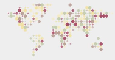Canlandırılmış Dairesel Dünya Haritası Veri Görselleştirme