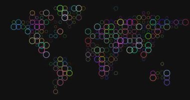 Canlandırılmış Dairesel Dünya Haritası Veri Görselleştirme