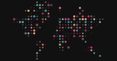 Canlandırılmış Dairesel Dünya Haritası Veri Görselleştirme