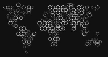 Canlandırılmış Dairesel Dünya Haritası Veri Görselleştirme