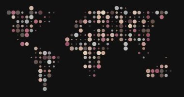 Canlandırılmış Dairesel Dünya Haritası Veri Görselleştirme