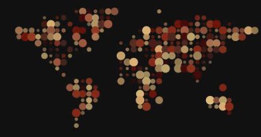 Renkli Noktalı Dünya Haritası Nefes Alma Canlandırması