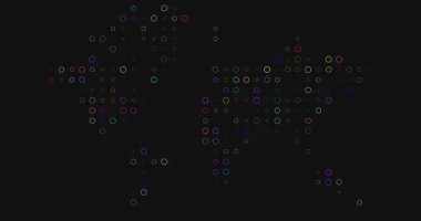 Renkli Noktalı Dünya Haritası Nefes Alma Canlandırması