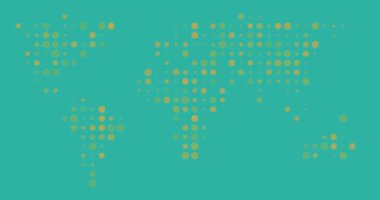 Renkli Noktalı Dünya Haritası Nefes Alma Canlandırması