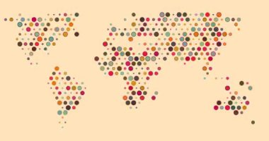 Pulsing Noots Formu Soyut Dünya Haritası