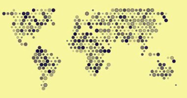 Pulsing Noots Formu Soyut Dünya Haritası