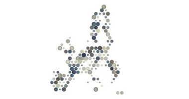 Avrupa Renkli Çember Izgara Haritası