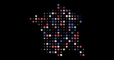 Fransa 'nın Renkli Çember Izgara Haritası