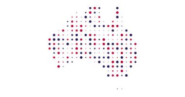 Hareketli Noktalı Avustralya Piksel Haritası