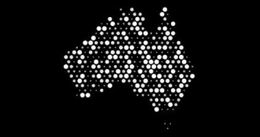 Hareketli Noktalı Avustralya Piksel Haritası