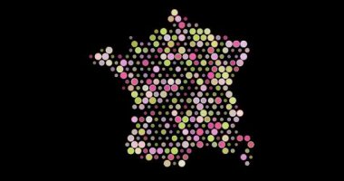 Fransa 'nın Renkli Çember Izgara Haritası