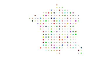 Fransa 'nın Renkli Çember Izgara Haritası