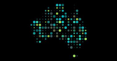 Hareketli Noktalı Avustralya Piksel Haritası