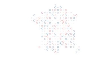 Fransa 'nın Renkli Çember Izgara Haritası