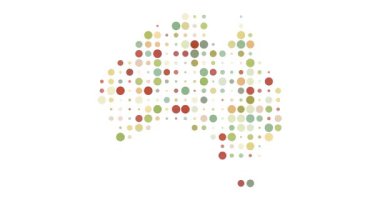 Avustralya Haritasında Dijital Noktalar Nabzı