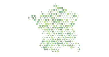 Fransa 'nın Renkli Çember Izgara Haritası