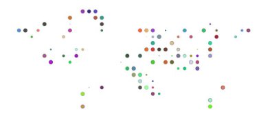 Animasyon Noktalı Minimalist Dünya Haritası